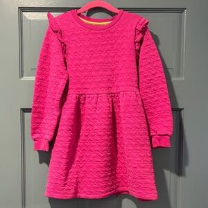 Boden Pink Heart Quilted Dress Size 7